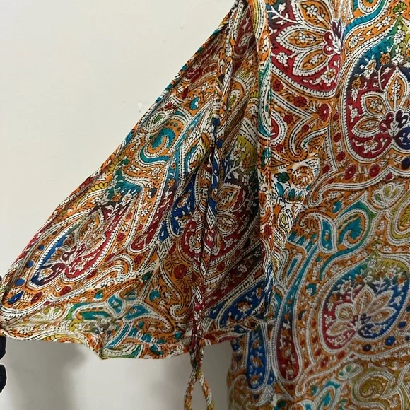 Tolani brand women's paisley print blouse bohemian-style Size Small - Picture 6 of 16
